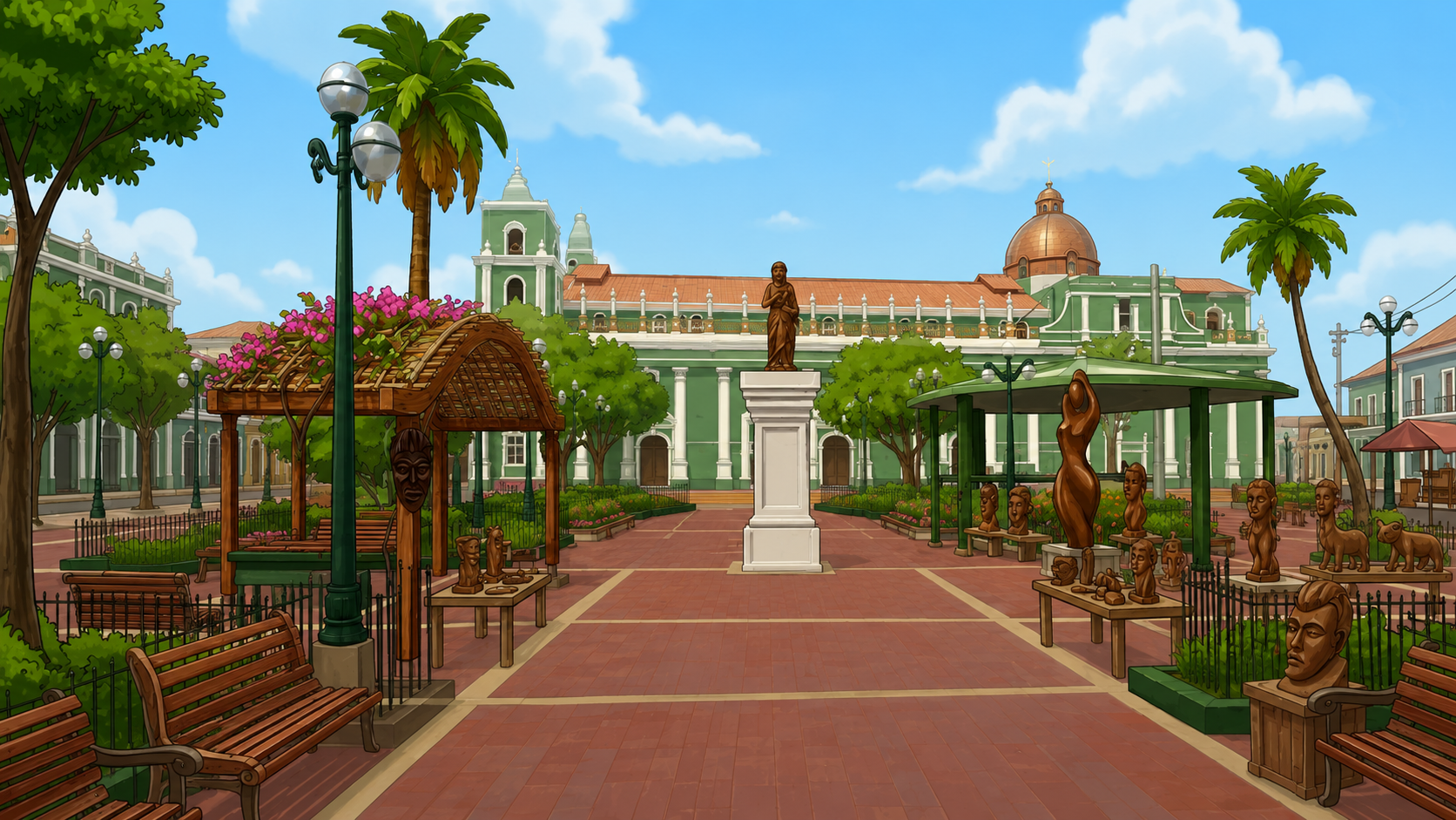 Fondo de plaza artesanal